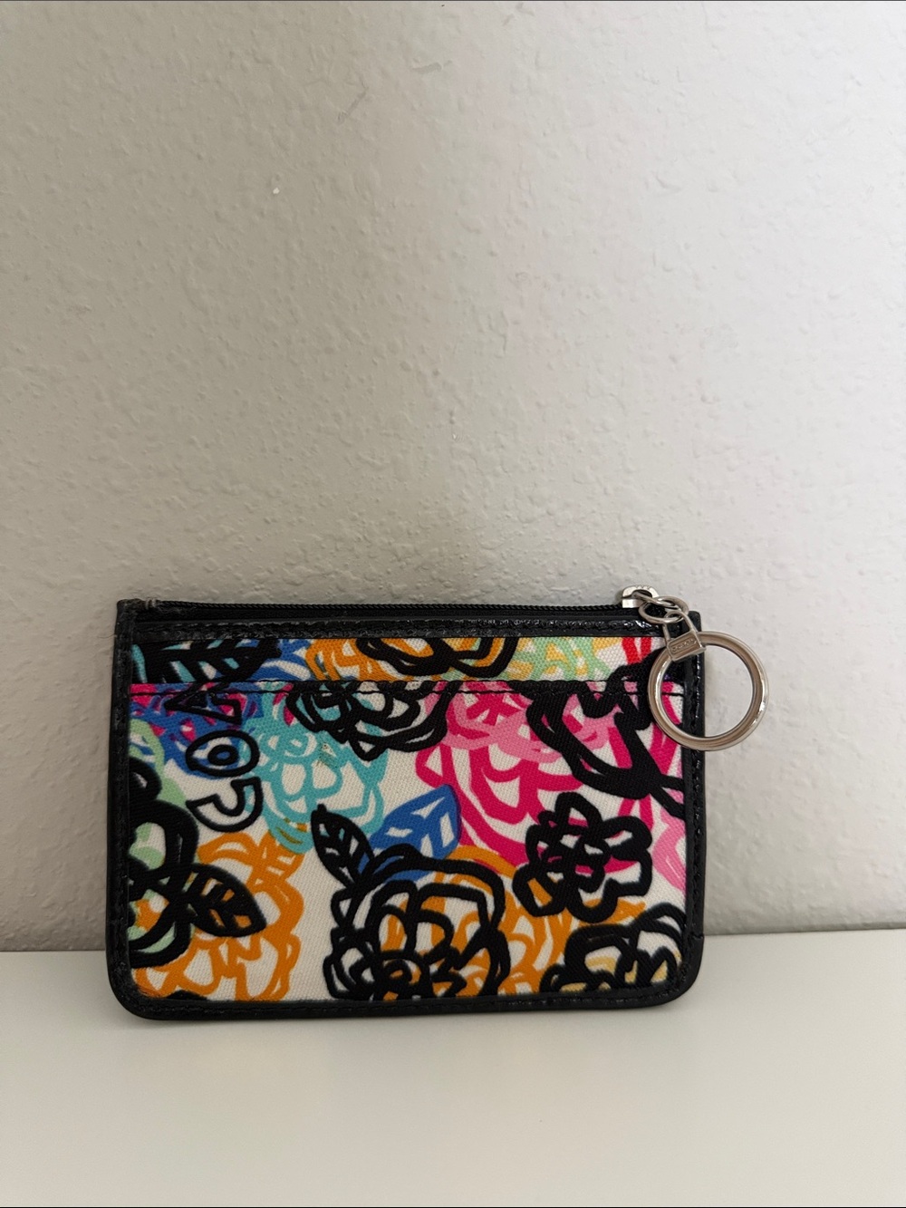 Coach Multicolor Floral Sketch Zip Card Pouch - Picture 2 of 2